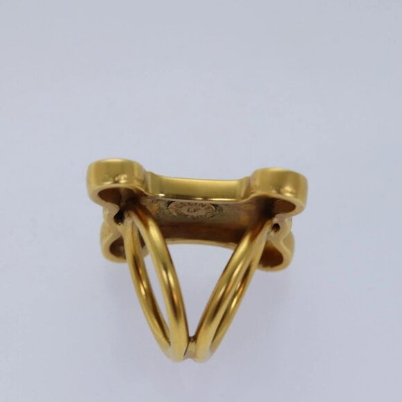 CELINE Triomphe Scarf Ring metal Gold Auth ar12111 - Picture 6 of 7